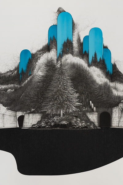Un’opera d’arte contemporanea esposta negli spazi dello Studio